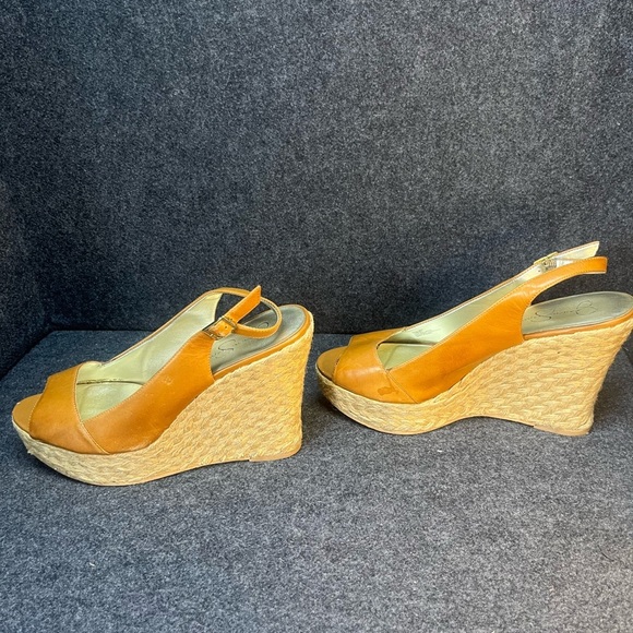 Jessica Simpson Glorie Desert Sand Vachette Strap Back Wedge Sandals Women's 10M - Picture 12 of 16
